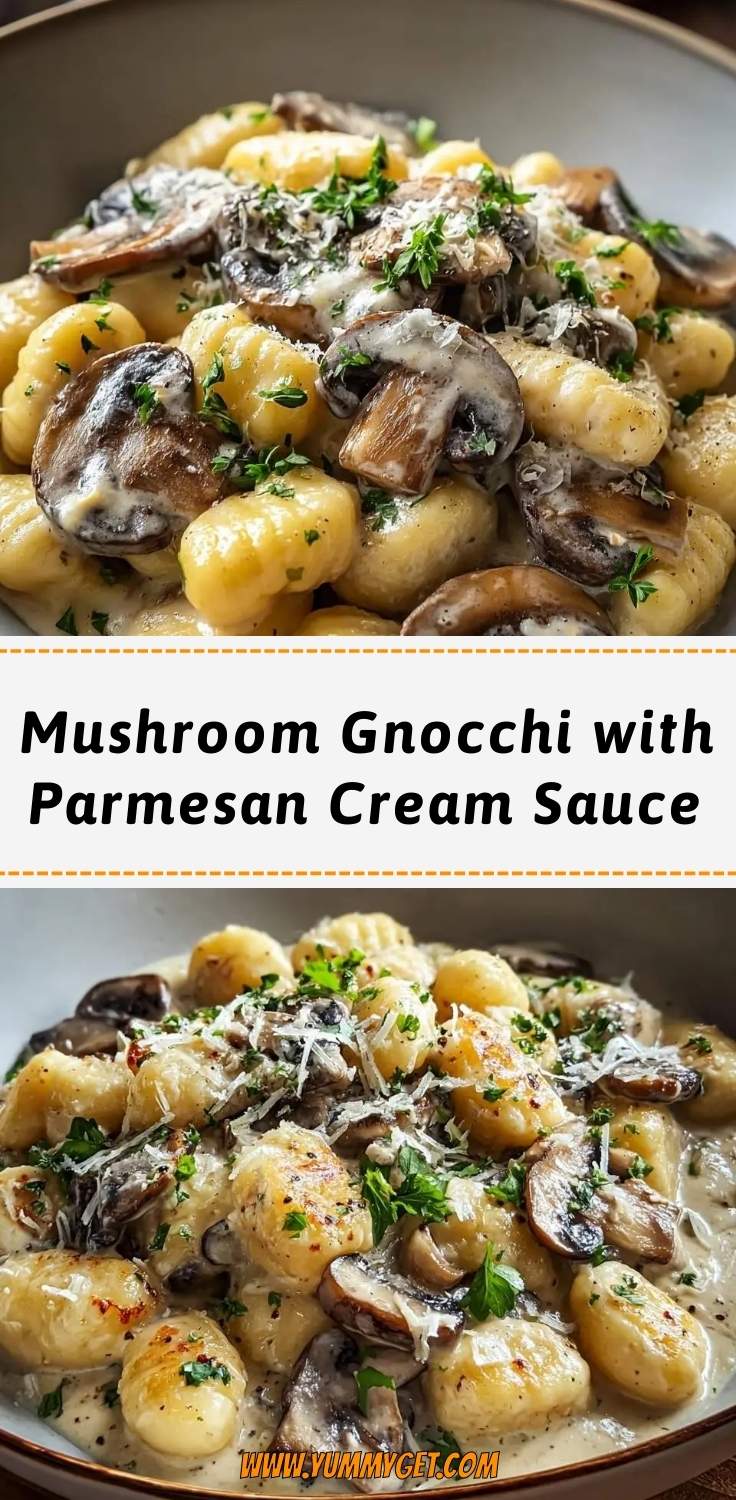 mushroom gnocchi with parmesan cream sauce pinterest