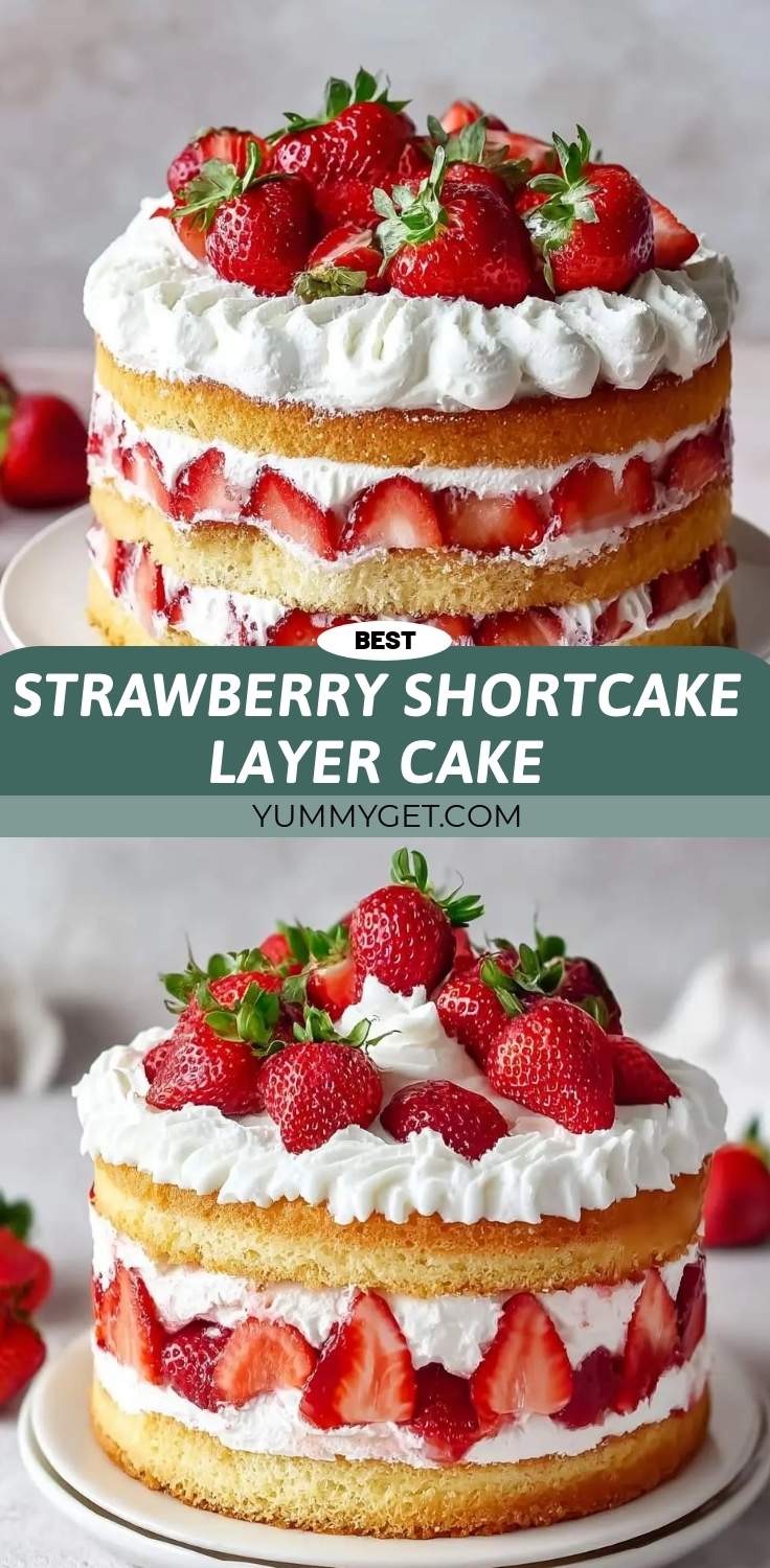 strawberry shortcake layer cake pinterest