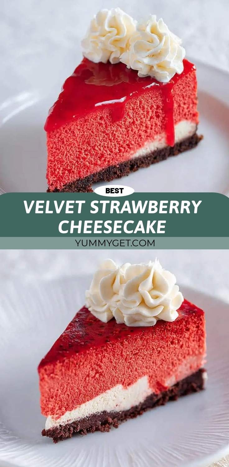 velvet strawberry cheesecake pinterest