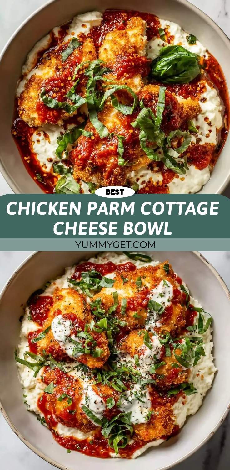 chicken parm cottage cheese bowl pinterest