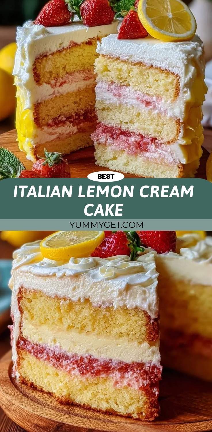 italian lemon cream cake pinterest