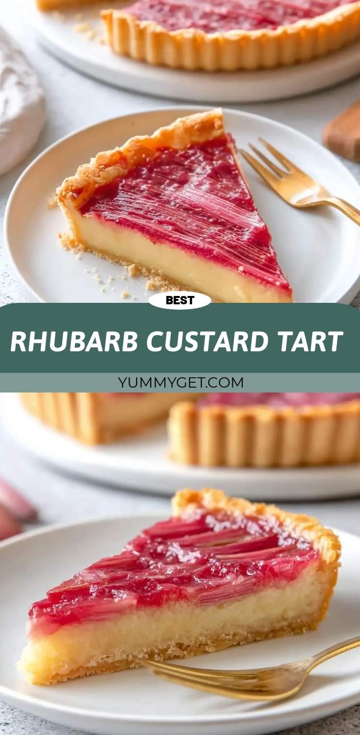 rhubarb custard tart pinterest