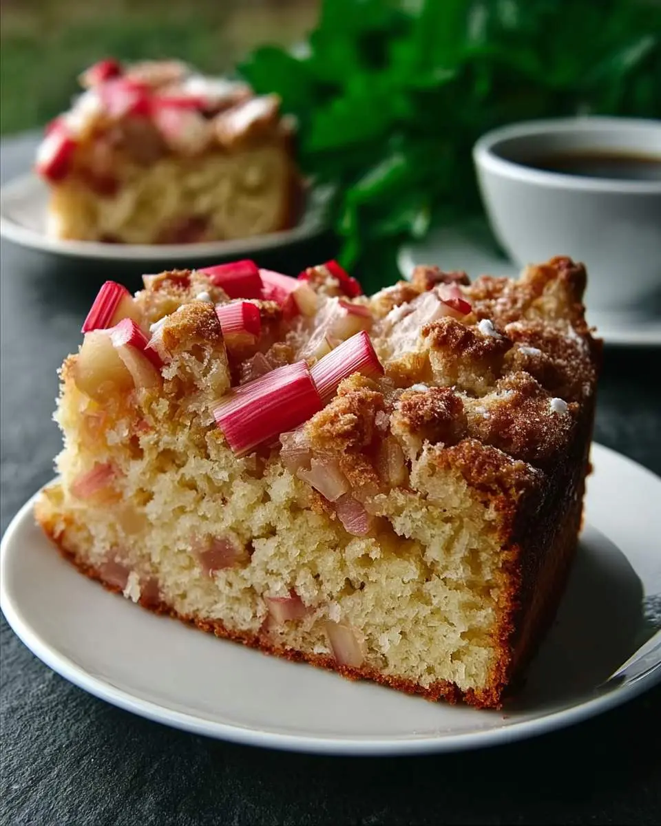 Sour Cream Rhubarb Coffee Cake 2 sour cream rhubarb coffee cake recipe 1 2
