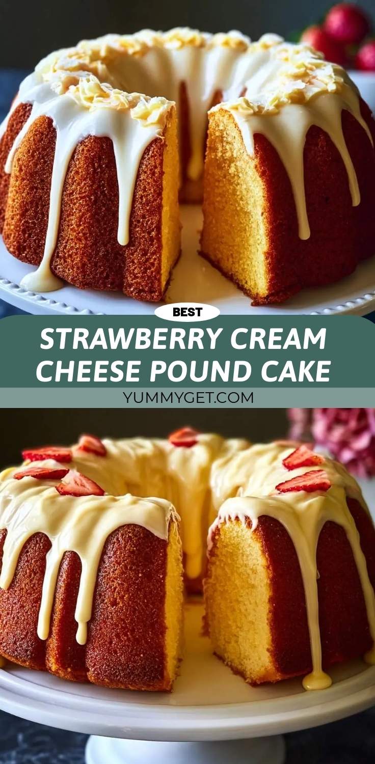 strawberry cream cheese pound cake pinterest