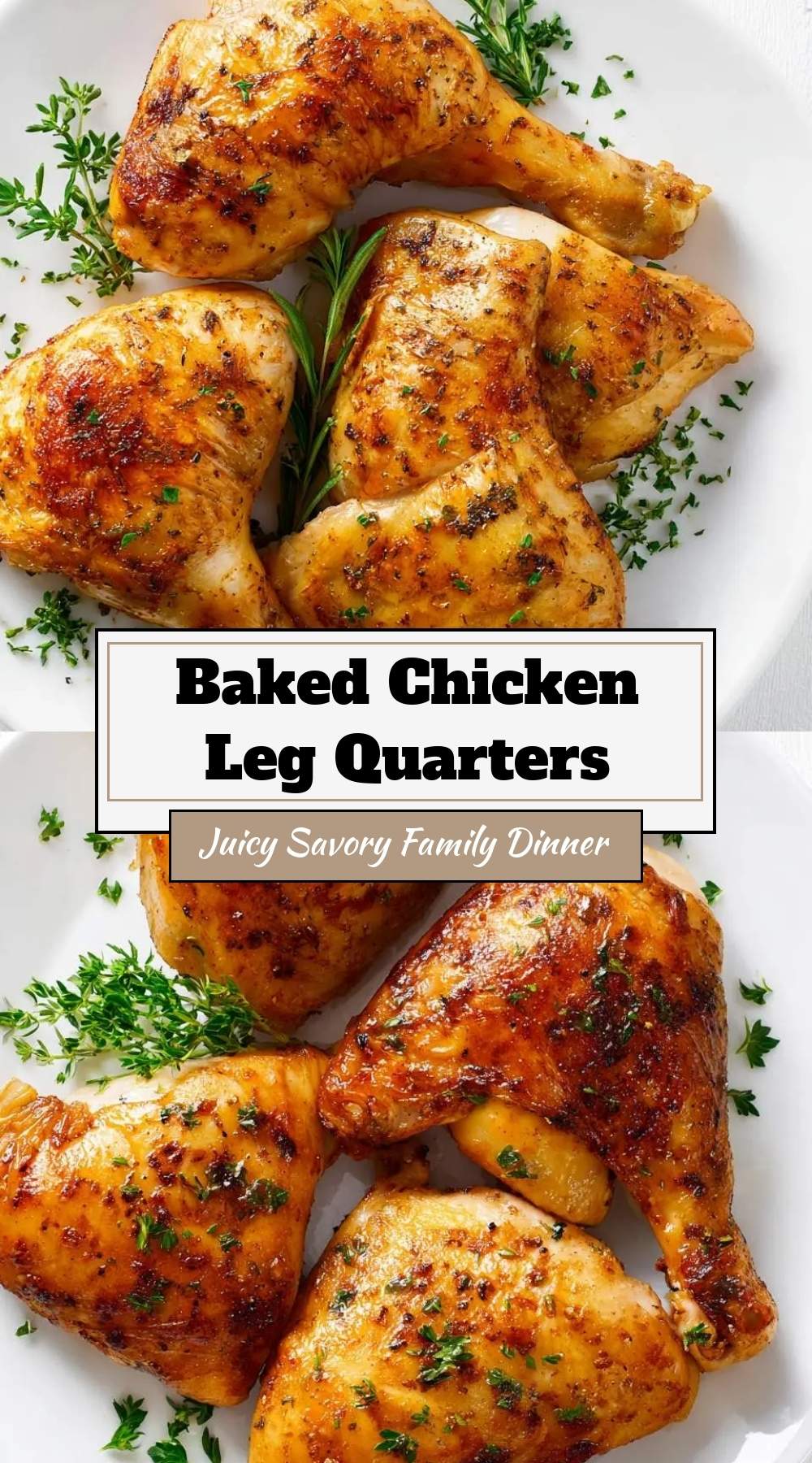 Baked Chicken Leg Quarters 3 finished dish ready to serve