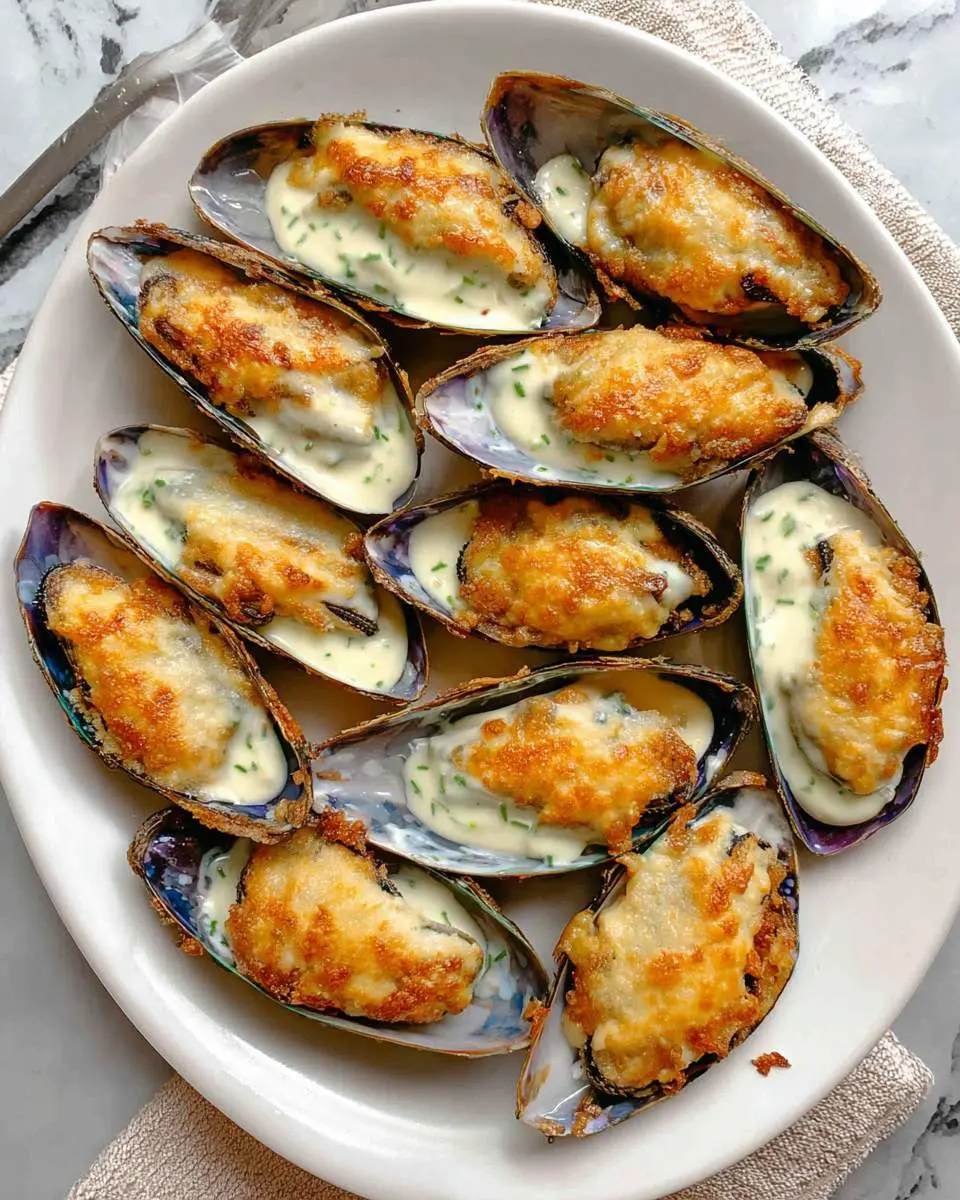baked mussels with mayonnaise recipe ingredients and preparation