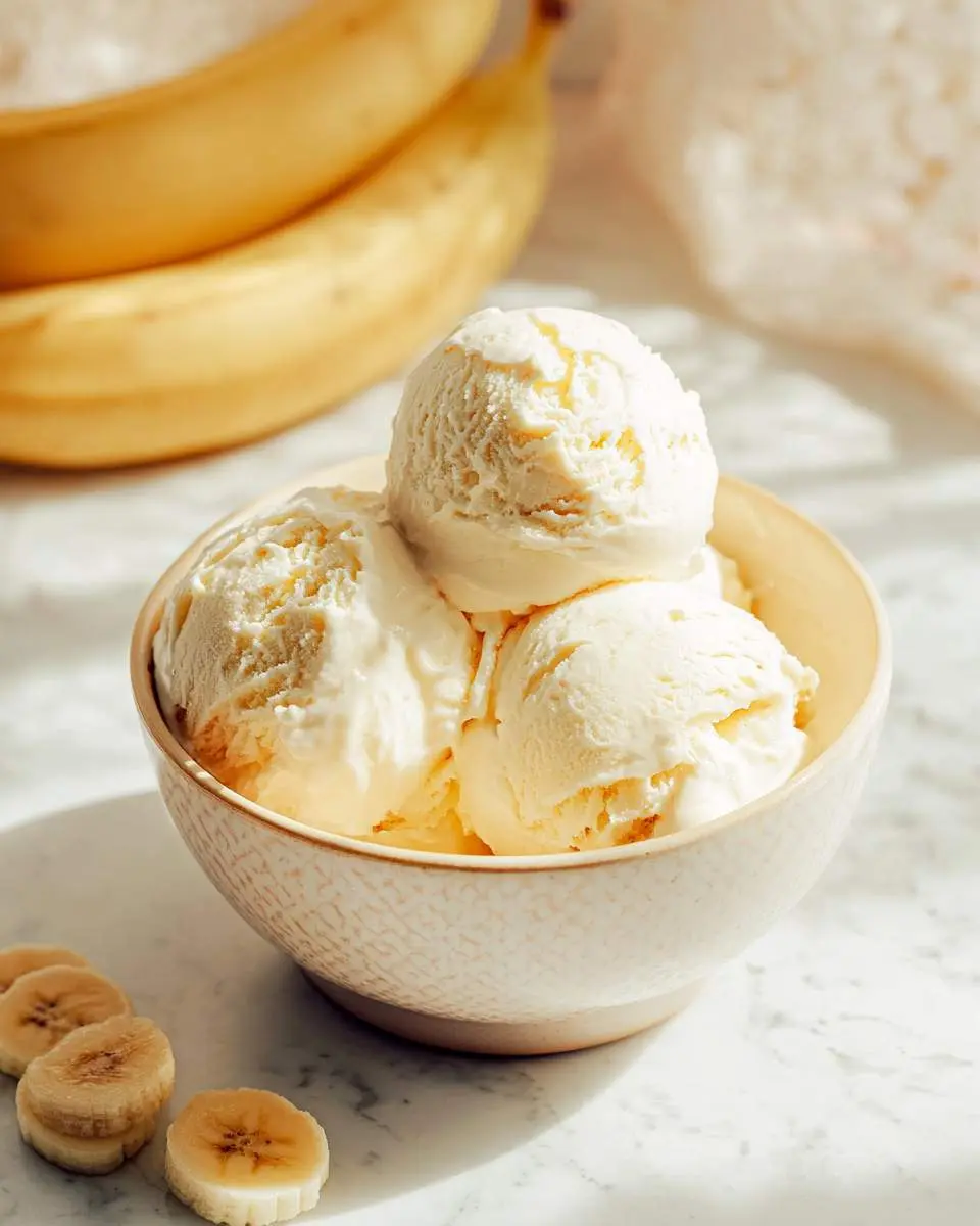 Frozen banana ice cream ingredients and preparation