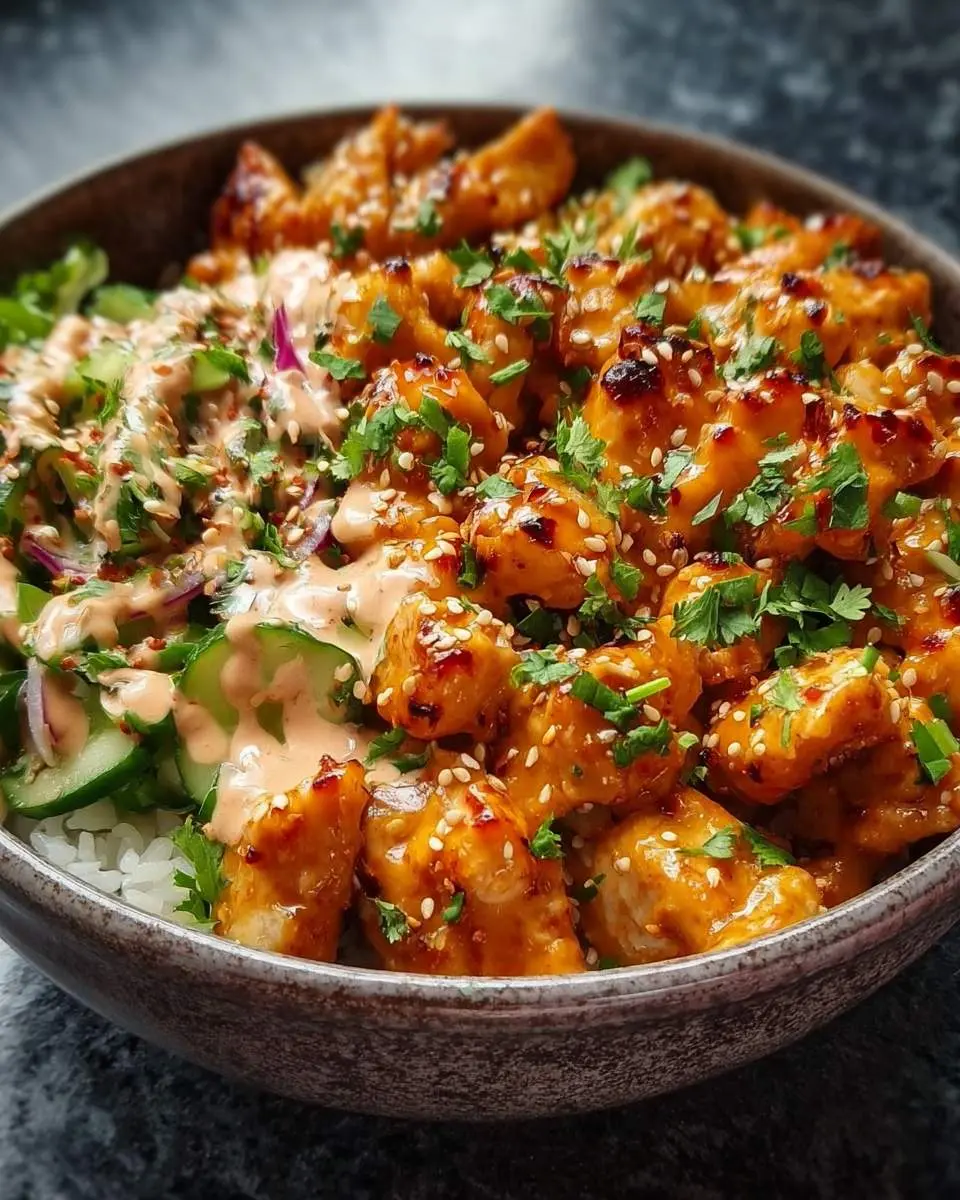 Bang Bang Chicken Bowl 1 Bang Bang Chicken Bowl ingredients and preparation
