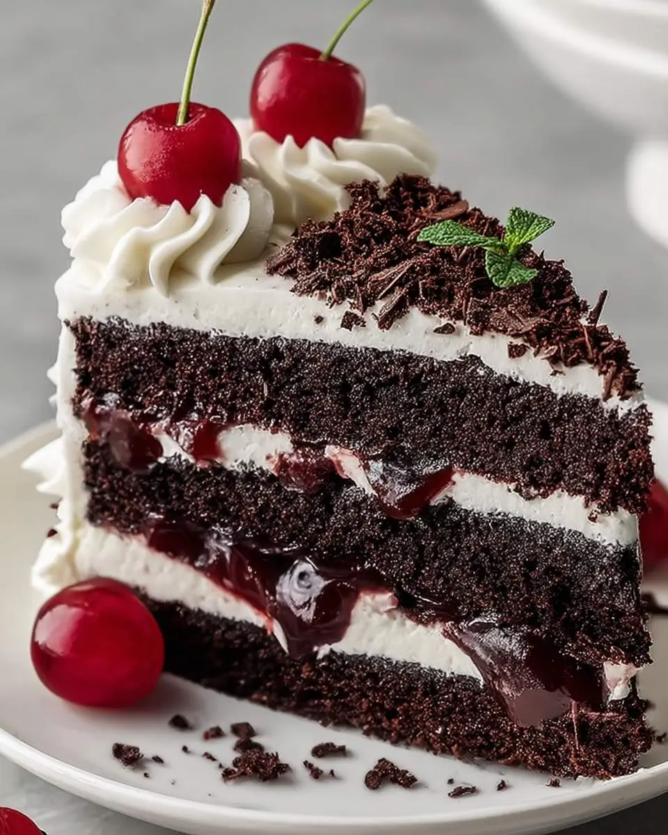 Black Forest Cake ingredients and preparation