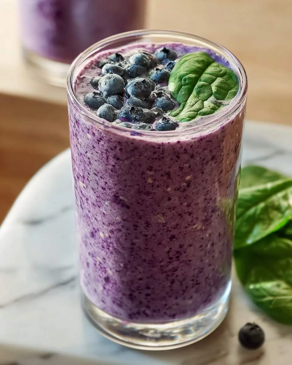 Blueberry Spinach Protein Smoothie 2 step by step preparation of the recipe