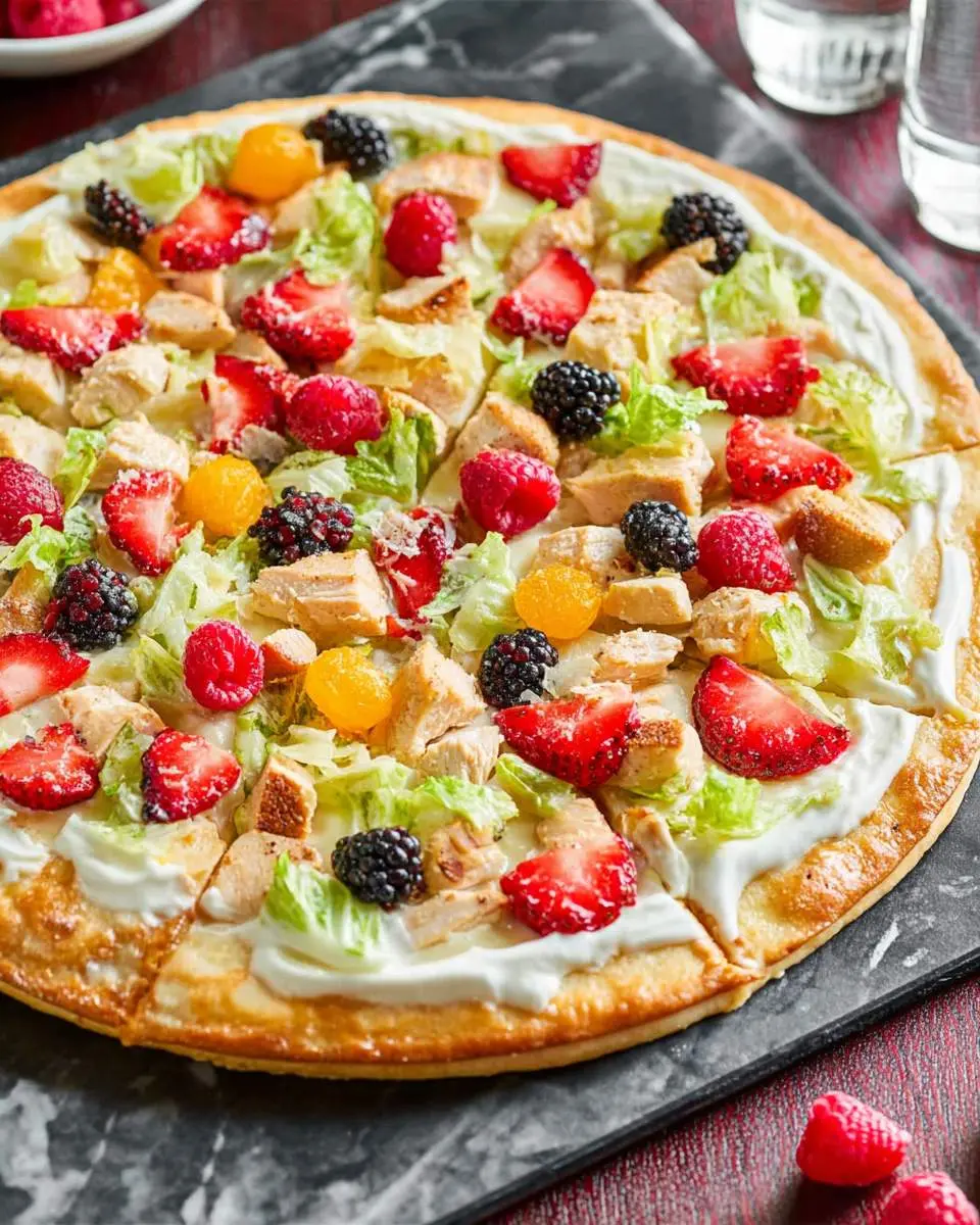 Chicken Caesar Salad Pizza ingredients and preparation