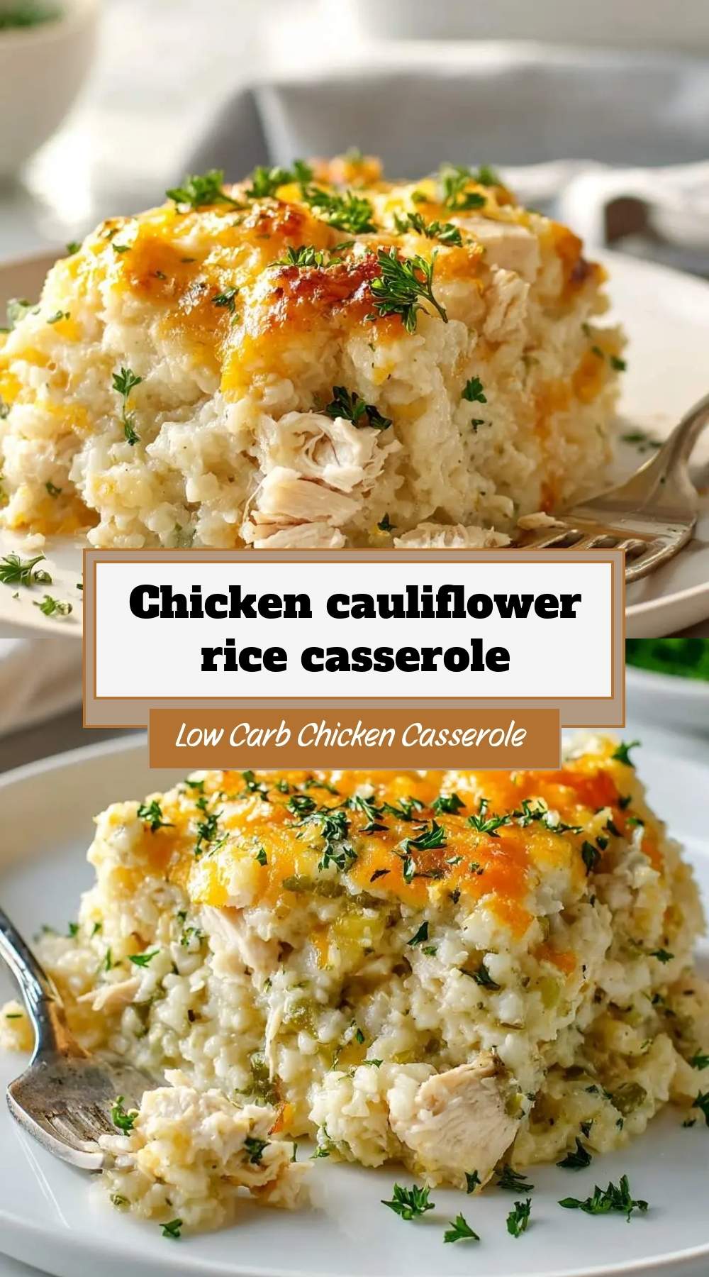 Chicken cauliflower rice casserole 3 finished dish ready to serve
