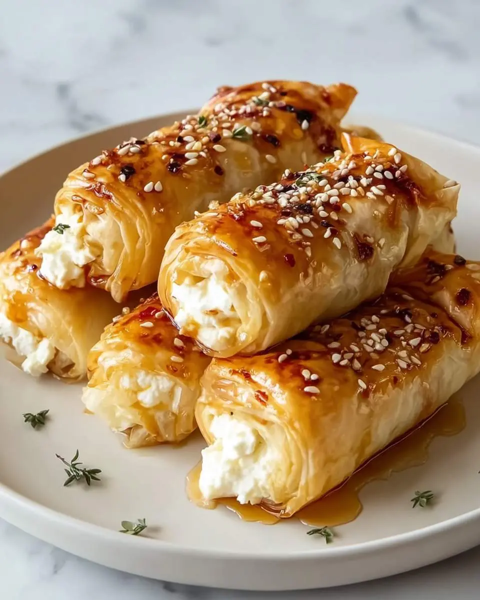 Chili Honey Feta Rolls 2 step by step preparation of the recipe