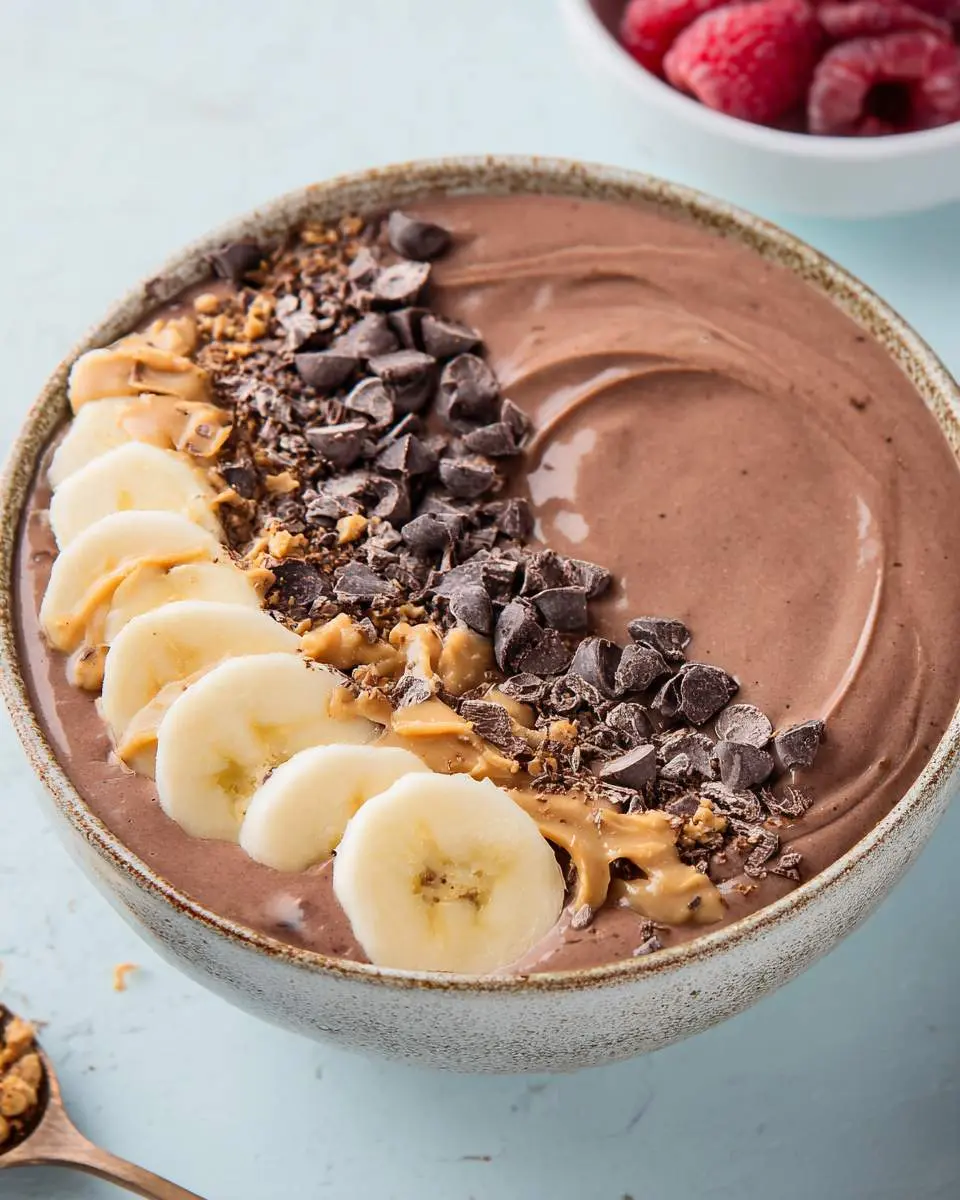 chocolate peanut butter smoothies recipes bowl ingredients and preparation