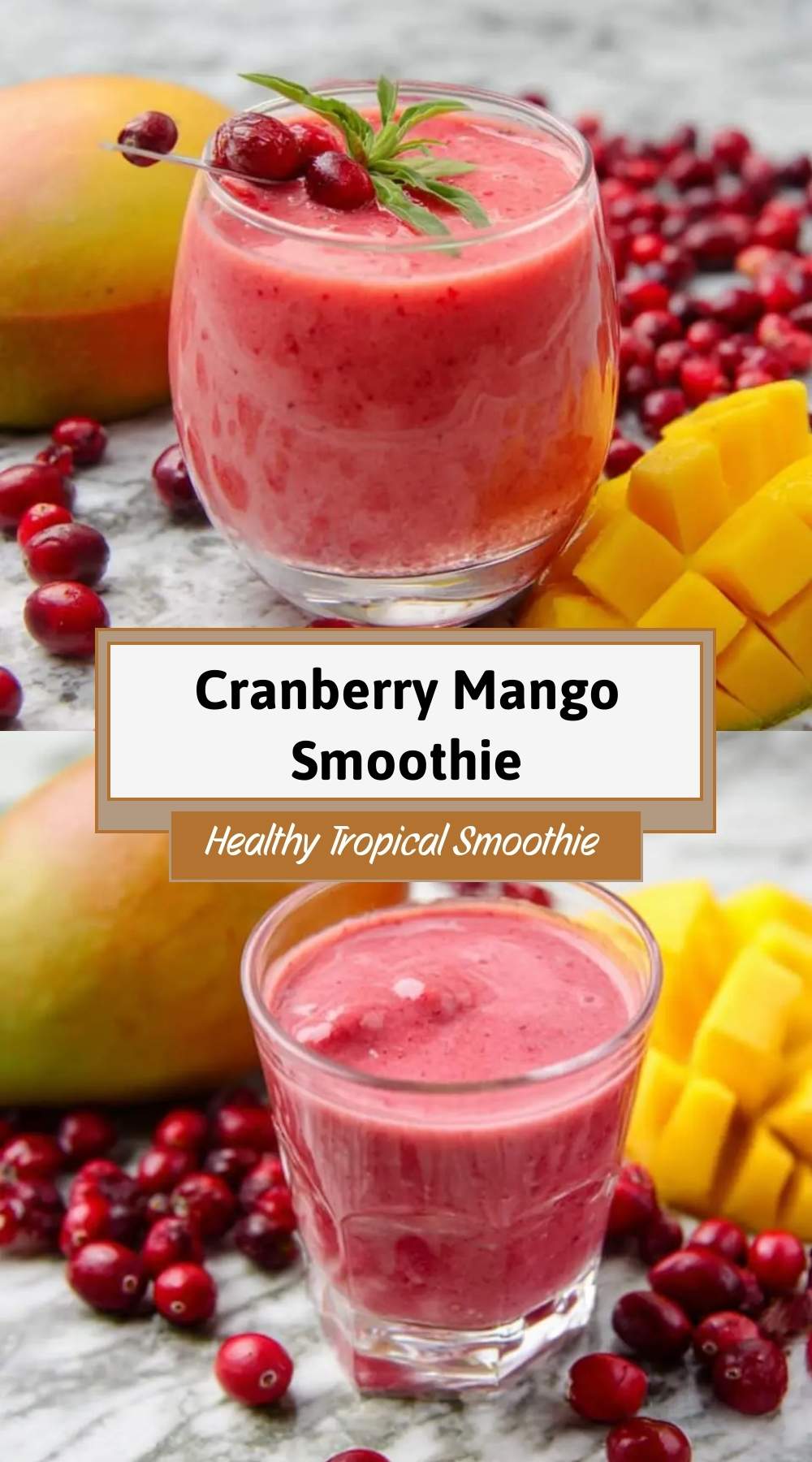 Cranberry Mango Smoothie 3 finished dish ready to serve