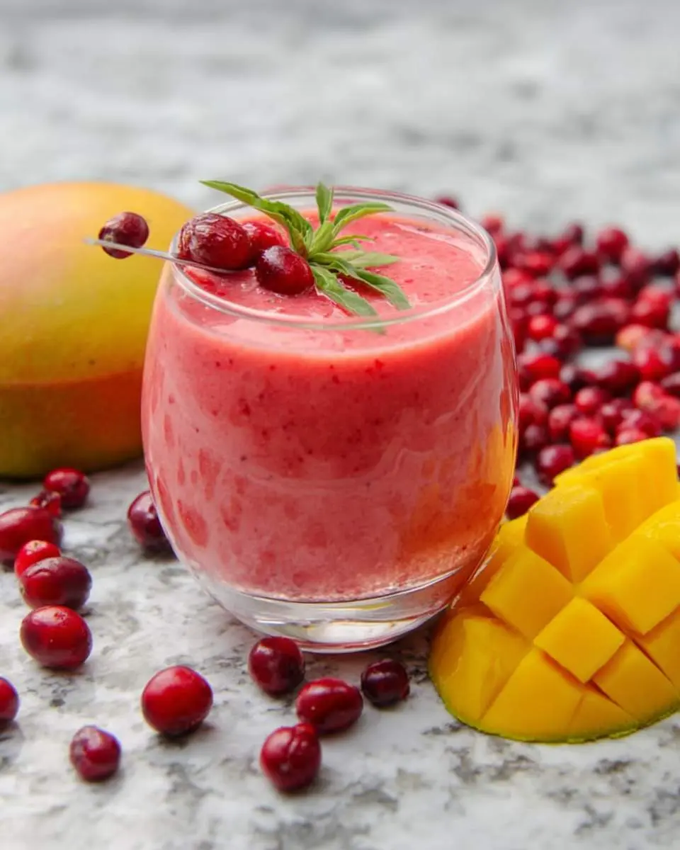 Cranberry Mango Smoothie 2 step by step preparation of the recipe
