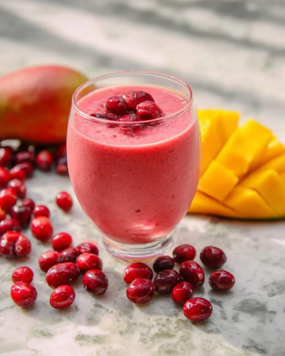 Cranberry Mango Smoothie 1 Cranberry Mango Smoothie ingredients and preparation