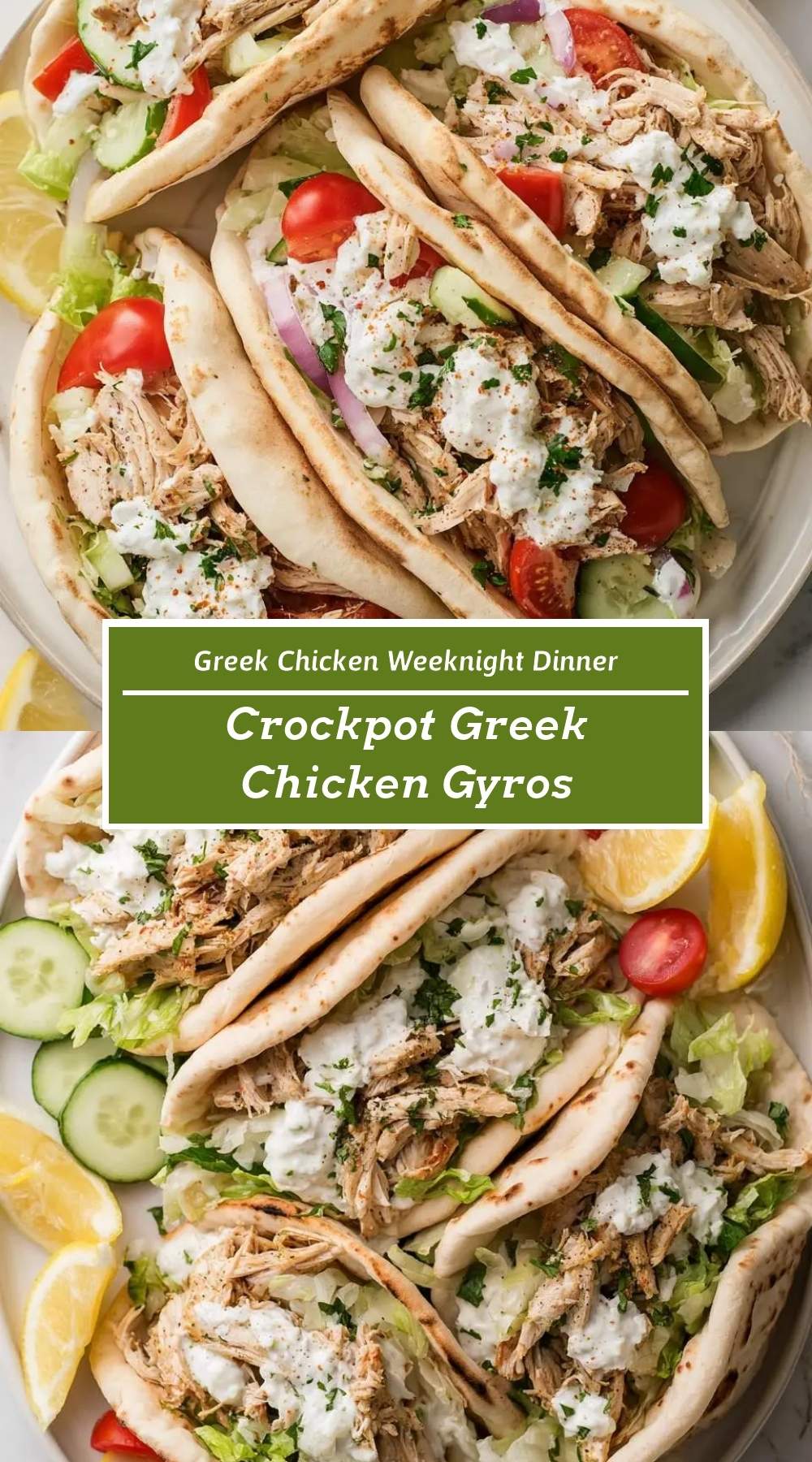 Crockpot Greek Chicken Gyros 3 finished dish ready to serve
