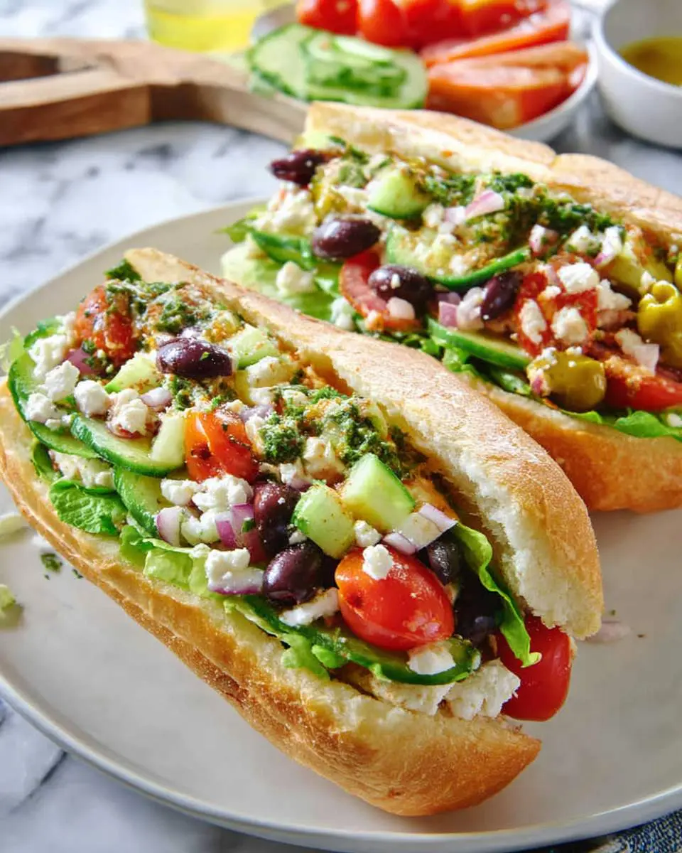 Greek salad sandwich recipeses 1 Greek salad sandwich recipeses ingredients and preparation with fresh vegetables and feta cheese