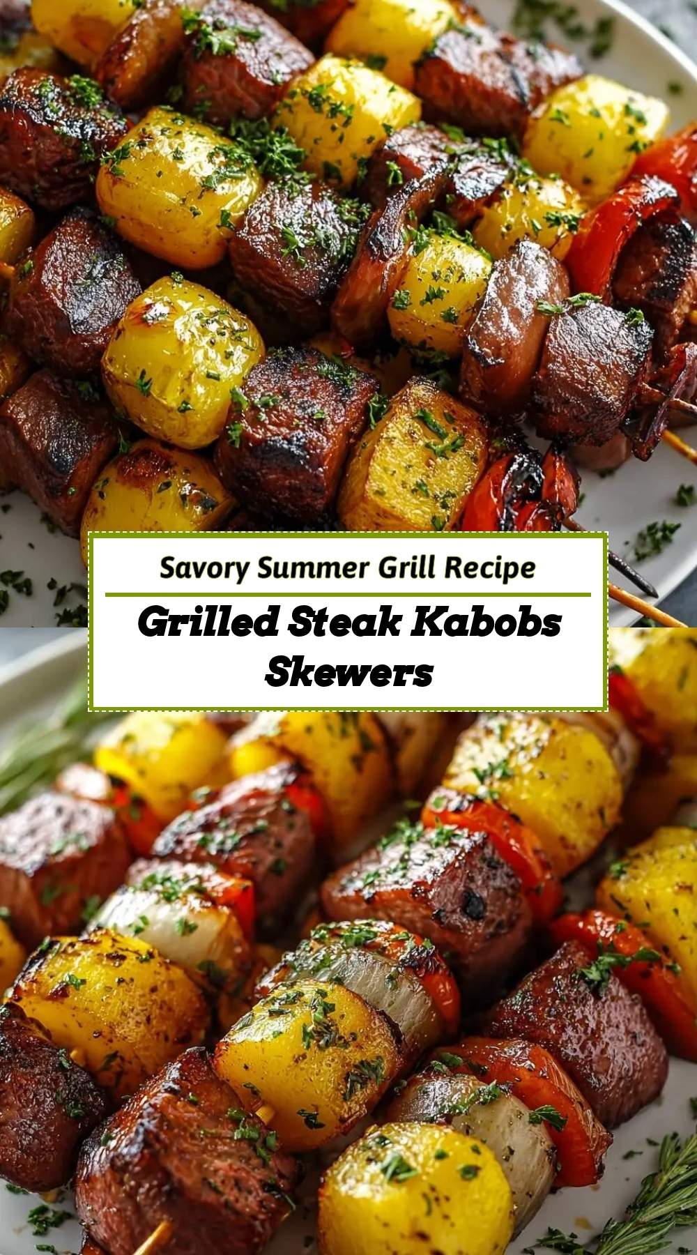Grilled Steak Kabobs Skewers 3 finished dish ready to serve