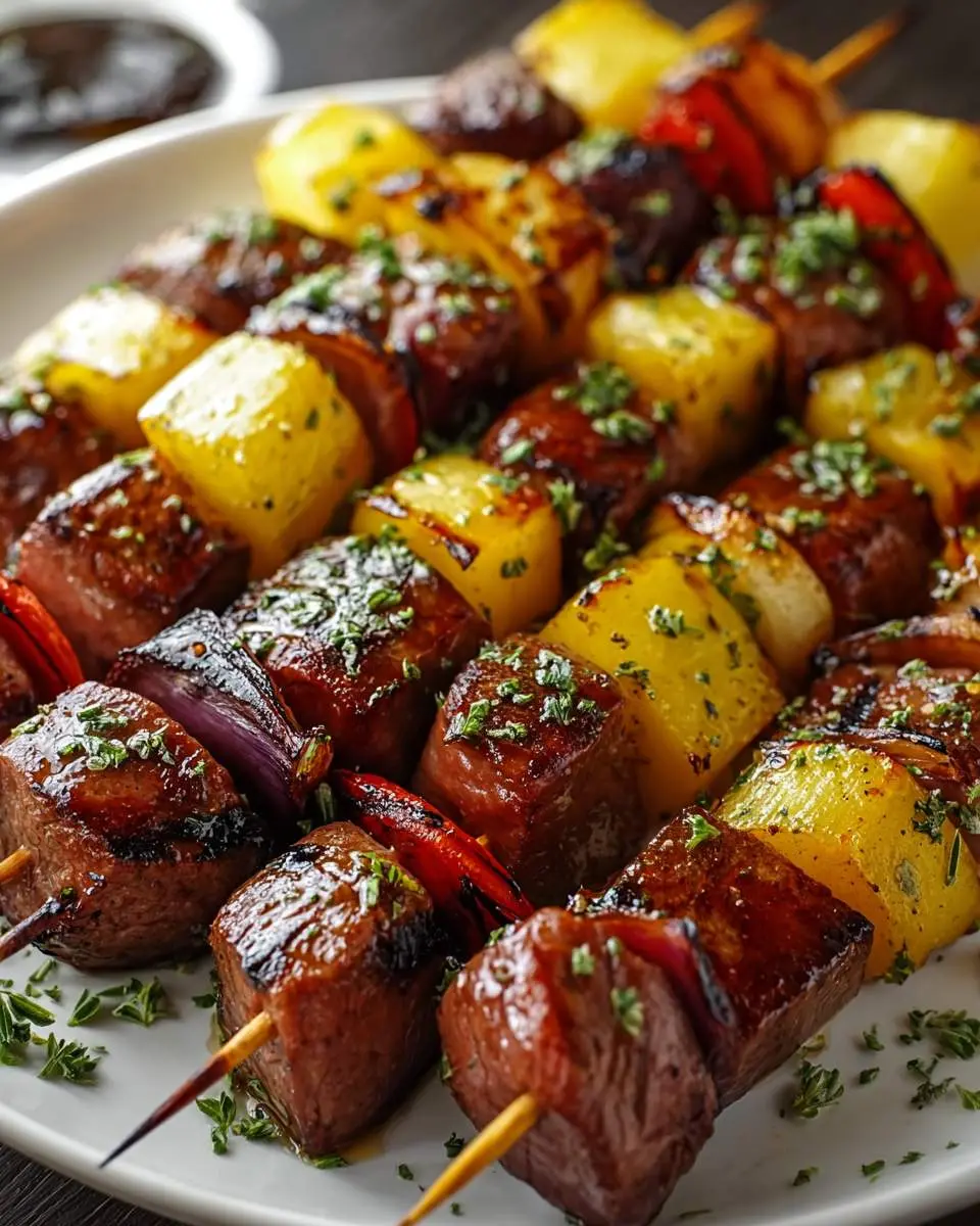 Grilled Steak Kabobs Skewers 1 grilled steak kabobs skewers ingredients and preparation