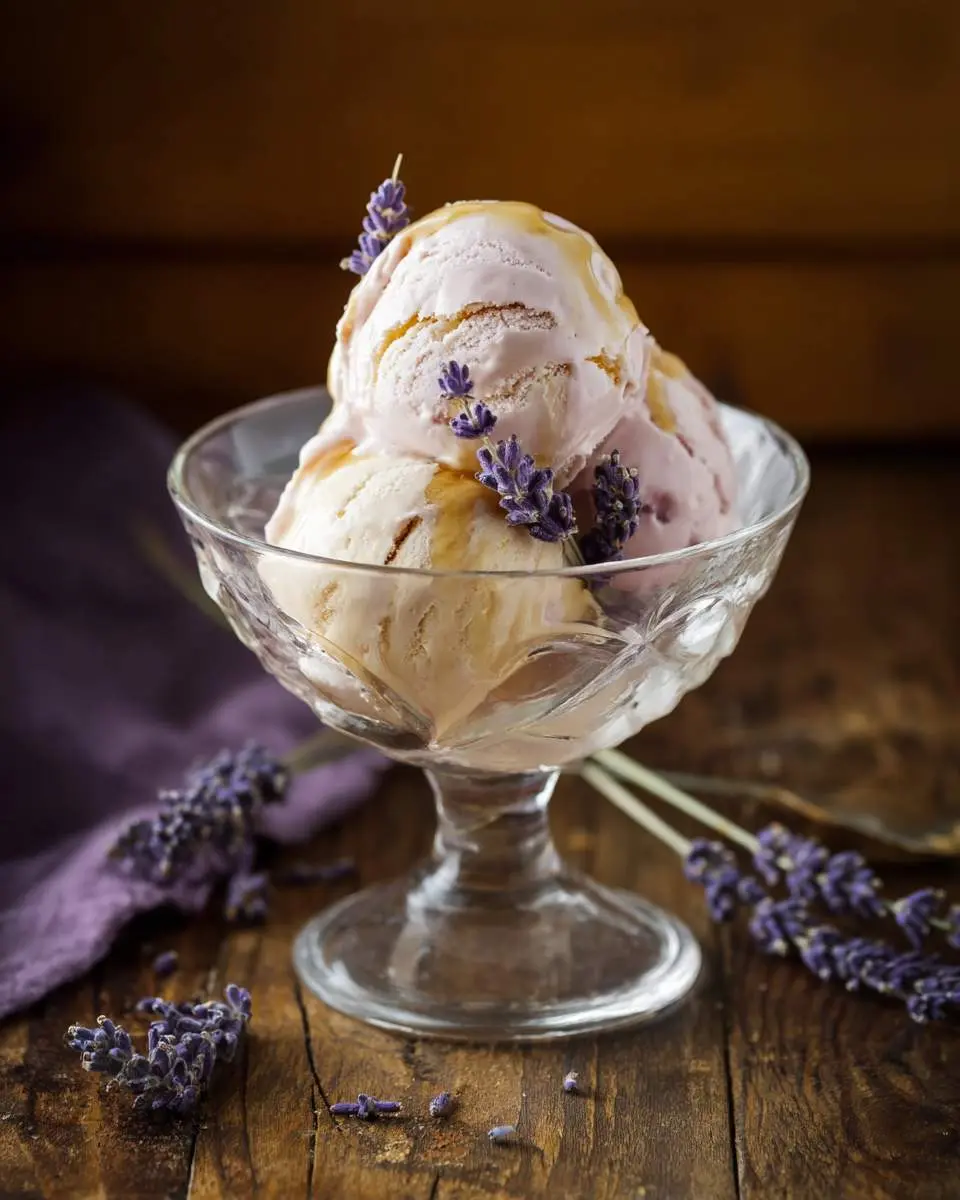 Honey Lavender Ice Cream ingredients and preparation