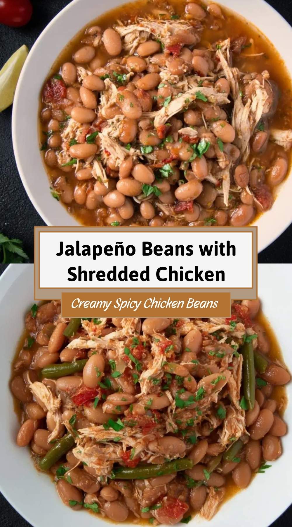 Jalapeño Beans with Shredded Chicken 3 finished dish ready to serve