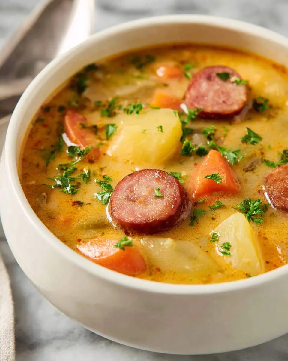 Kielbasa sausage potato soup ingredients and preparation