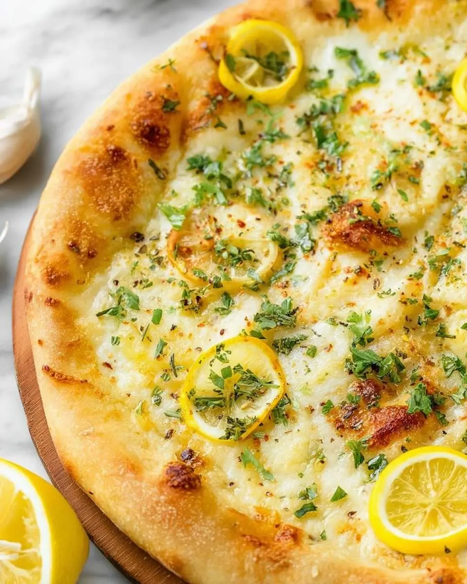 Lemon Pizza 1 Lemon pizza ingredients including fresh lemons, mozzarella, and ricotta on a wooden board