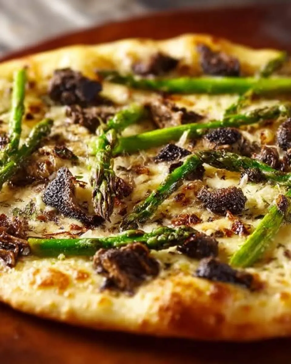 Morel And Asparagus Pizza 1 Morel and asparagus pizza ingredients and preparation