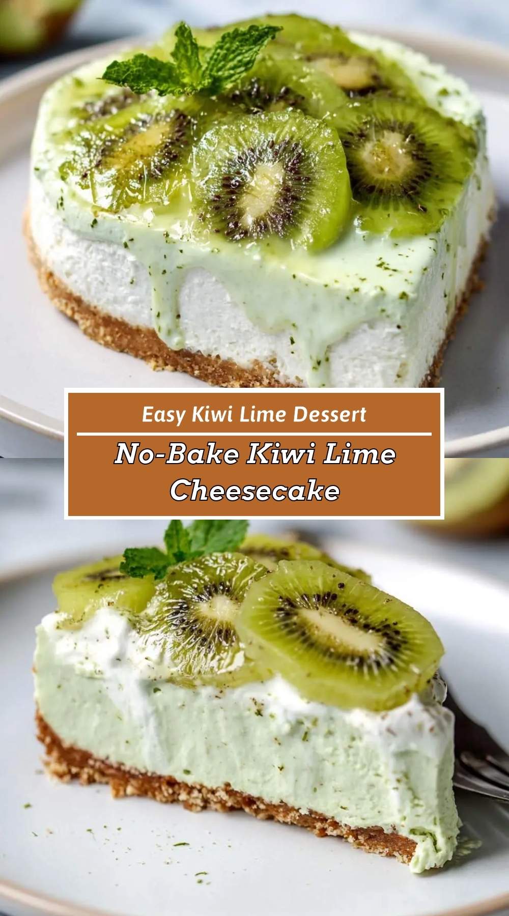 No-Bake Kiwi Lime Cheesecake 3 finished dish ready to serve