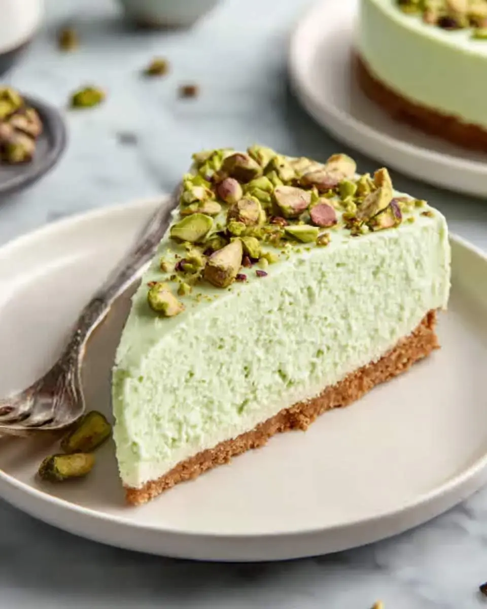 No-Bake Pistachio Cheesecake 2 step by step preparation of the cheesecake