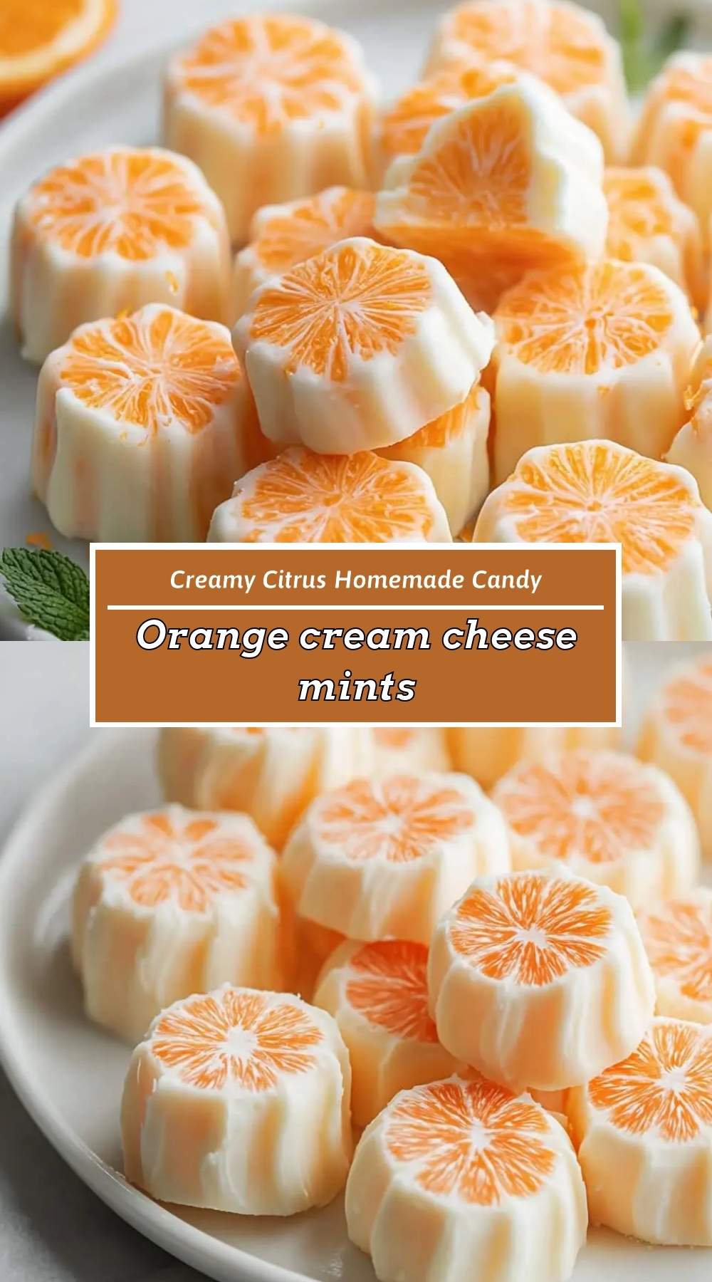 Orange cream cheese mints 3 finished dish ready to serve