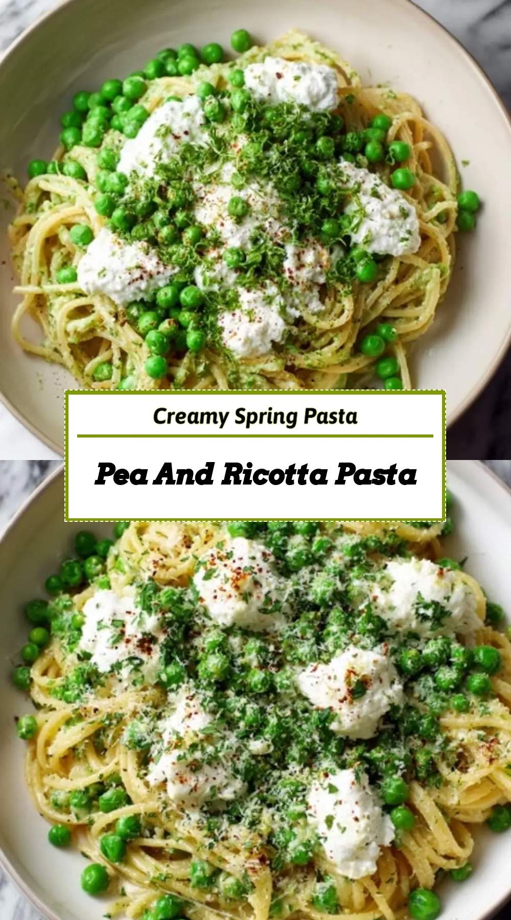Pea And Ricotta Pasta 3 finished dish ready to serve