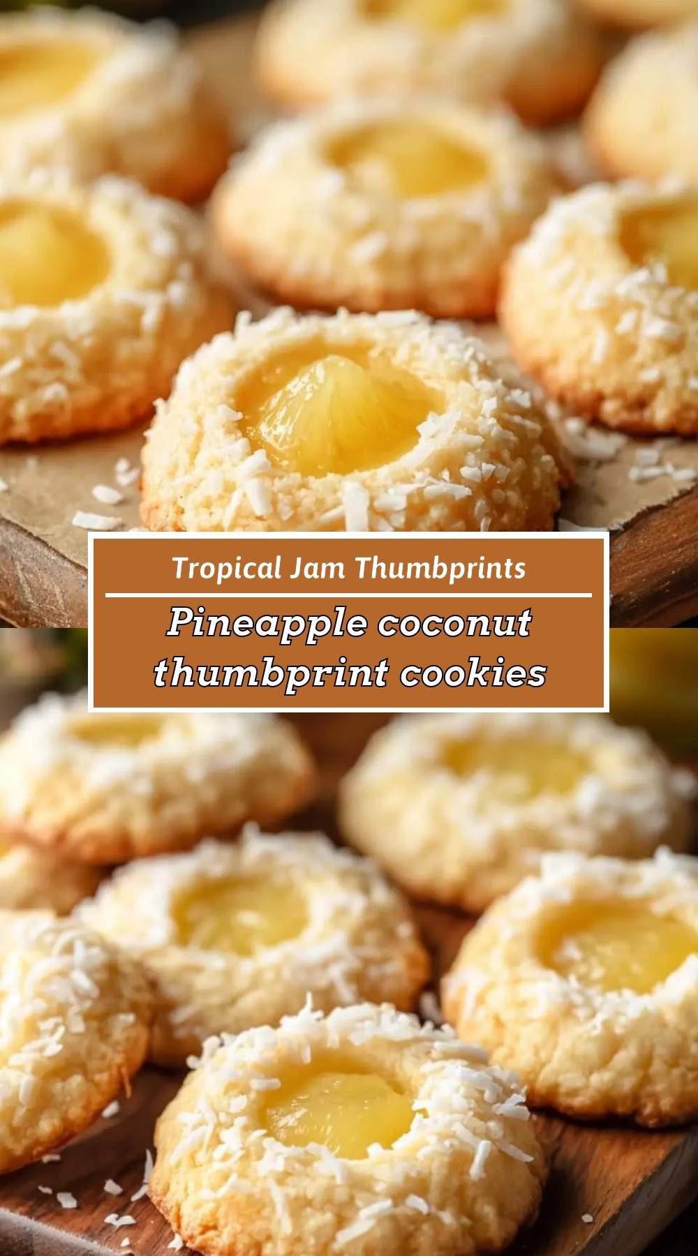 Pineapple coconut thumbprint cookies 3 finished dish ready to serve