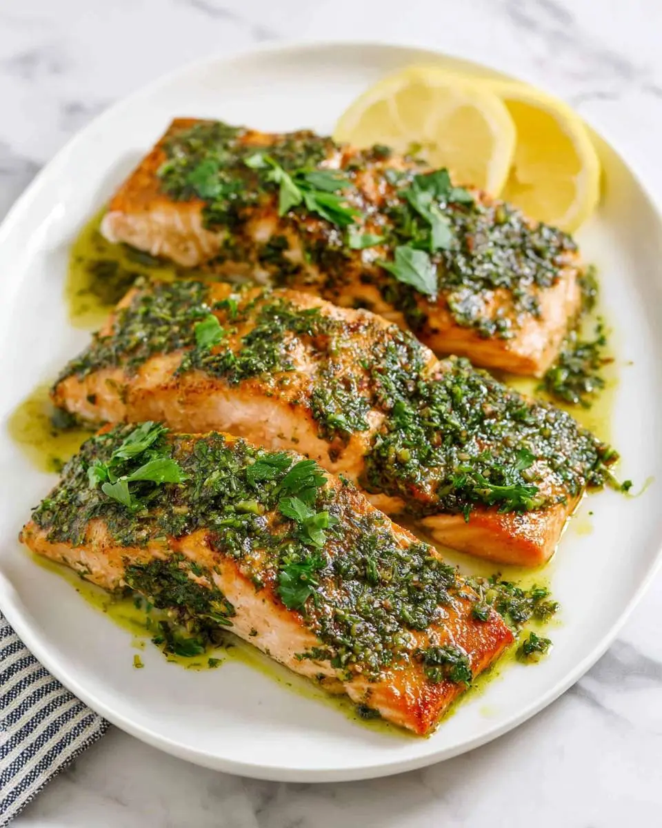 salmon with chimichurri sauce 2 step by step preparation of the recipe