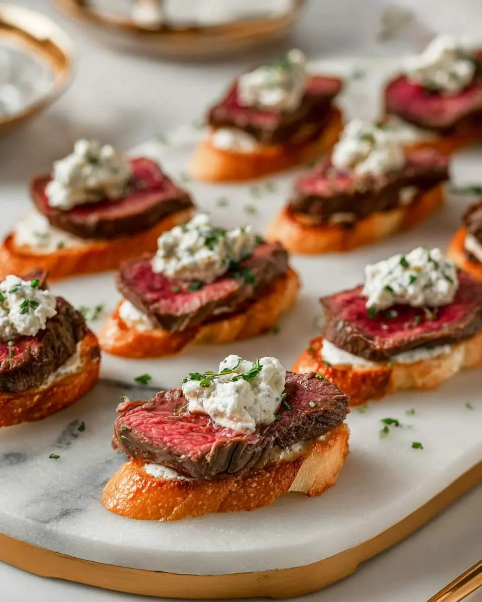 Steak Crostini With Boursin Cheese 1 Steak Crostini With Boursin Cheese ingredients and preparation