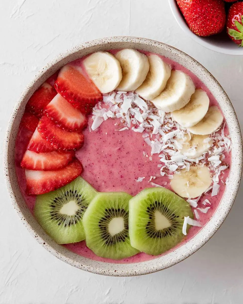 Strawberry Kiwi Smoothies Recipes Bowl 1 Strawberry Kiwi Smoothies Recipes Bowl ingredients and preparation