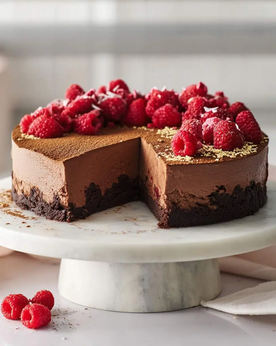 Dark chocolate and raspberry mousse cake 2 step by step preparation of the recipe