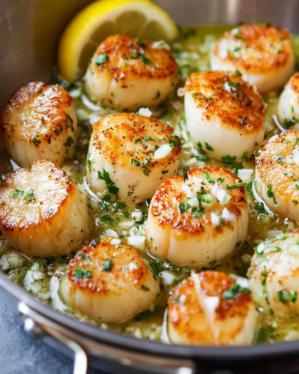 Garlic butter scallops ingredients and preparation