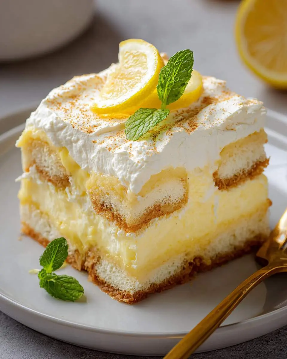 Lemon tiramisu ingredients and preparation with fresh lemons and mascarpone
