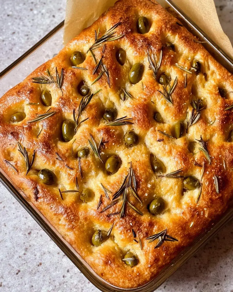olive rosemary focaccia ingredients and preparation