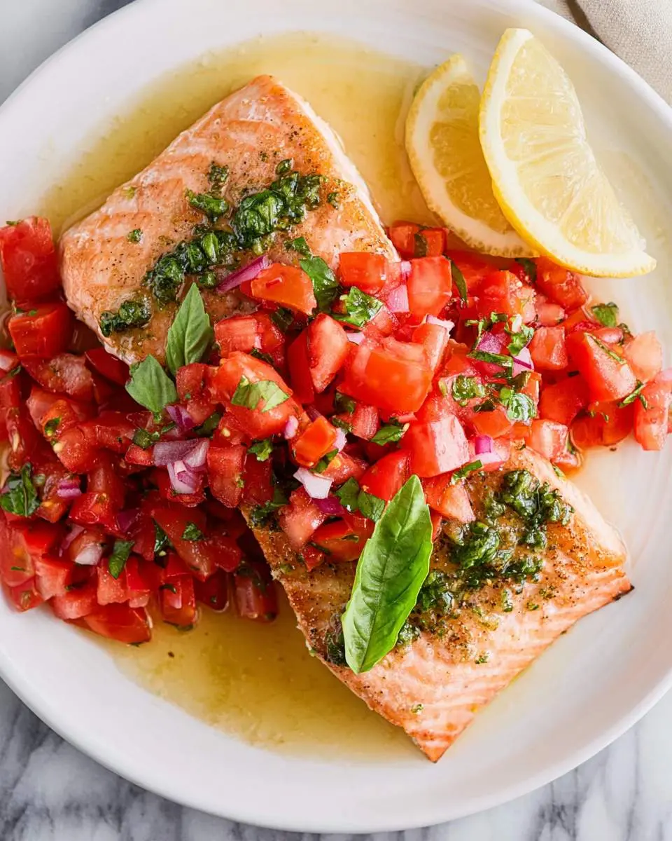 step by step preparation of the basil sauce and salmon cooking