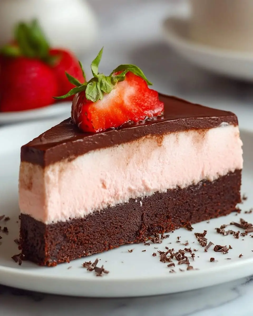 strawberry mousse brownie cake ingredients and preparation