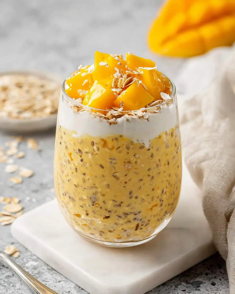 tropical mango overnight oats ingredients and preparation